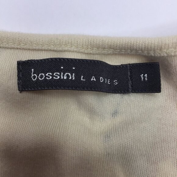 Set 2 Bossini Ladies T-Shirts Cap Sleeves White Camo Brown Green Spring Size 11 - Picture 5 of 13